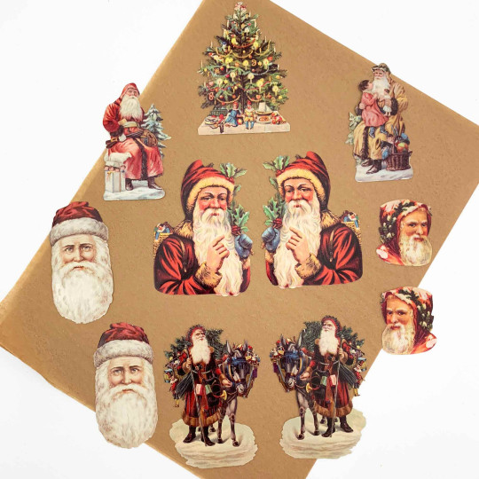 Victorian Santa Loose Christmas Paper Scrap Pack